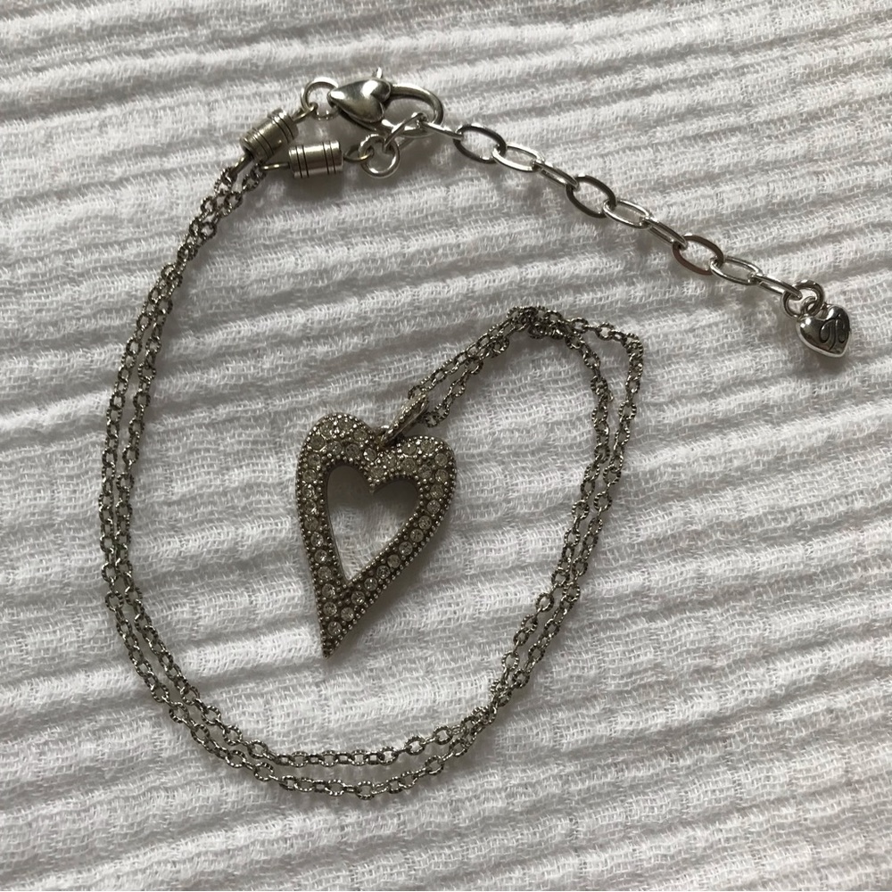 Brighton Love heart double sided necklace with pouch